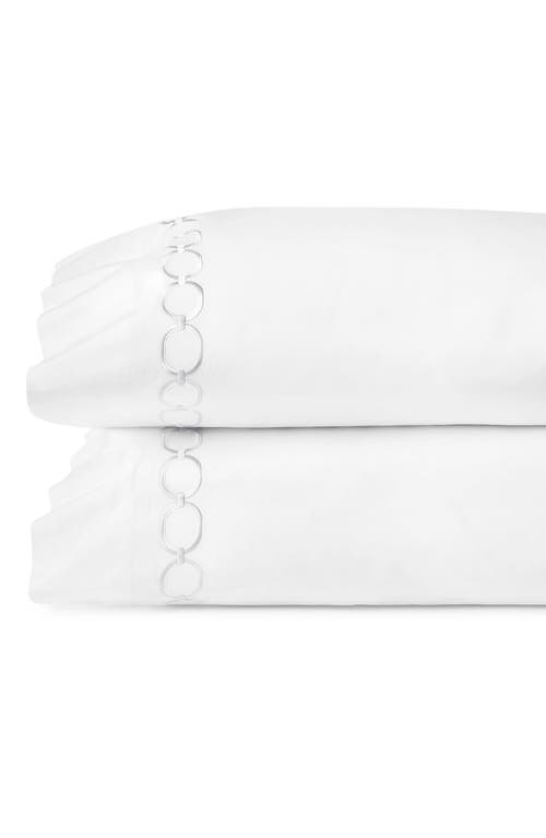 Sferra Catena Pillowcase, Set Of 2, King In White/ Lunar