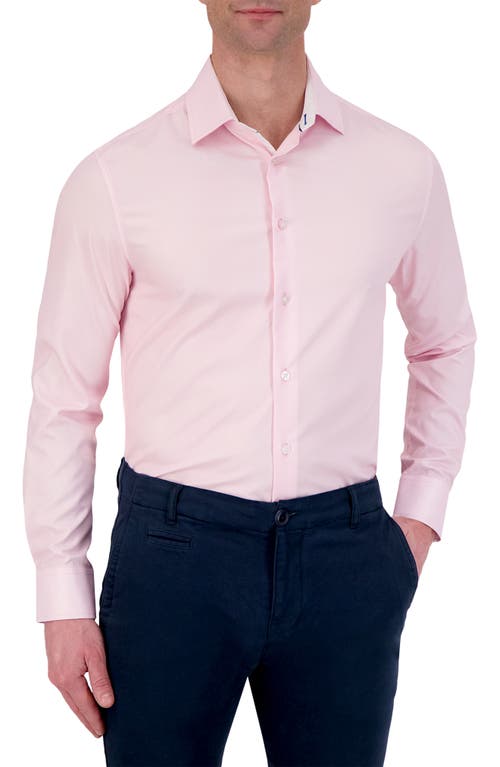 Report Collection Slim Fit Geometric Print Performance Dress Shirt 24 Pink at Nordstrom,