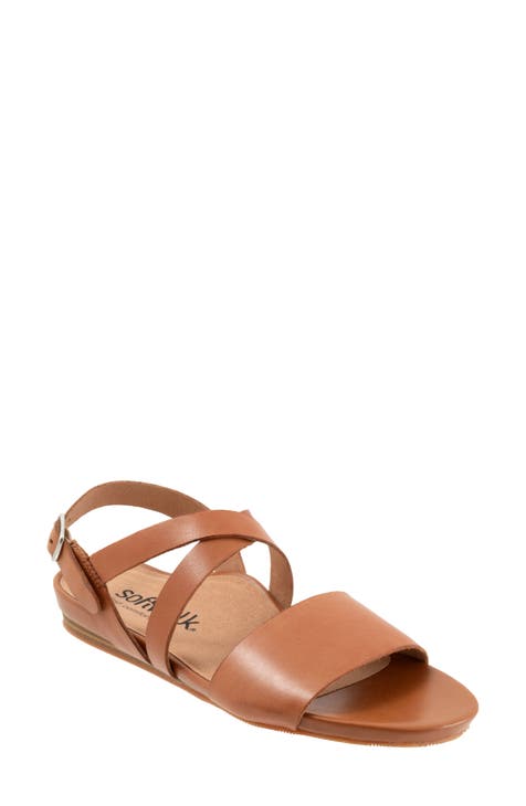 Brown strappy flat deals sandals