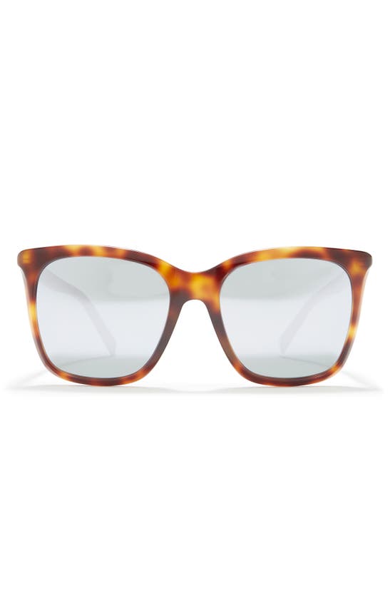 Givenchy 56mm Gradient Rectangle Sunglasses In Havana Silver Multi Layer