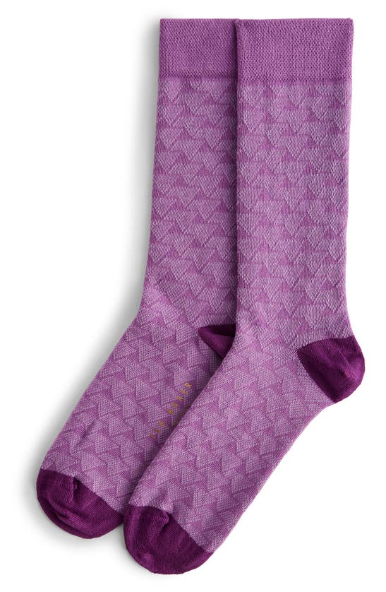 Ted Baker Sokksev Geo Pattern Dress Socks In Purple