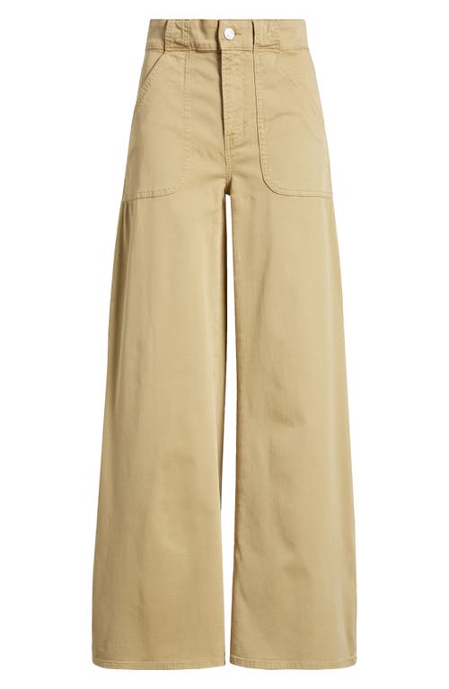 Shop Frame Modern Patch Pocket Wide Leg Pants In Sahara Khaki