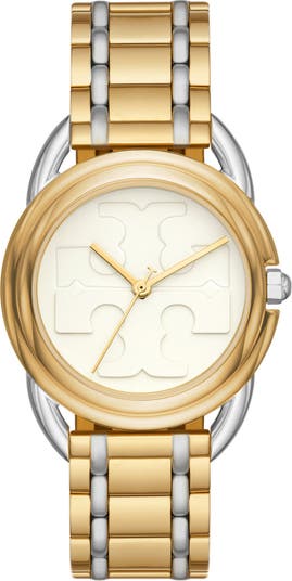 Tory Burch The Miller Square Watch with Leather Strap