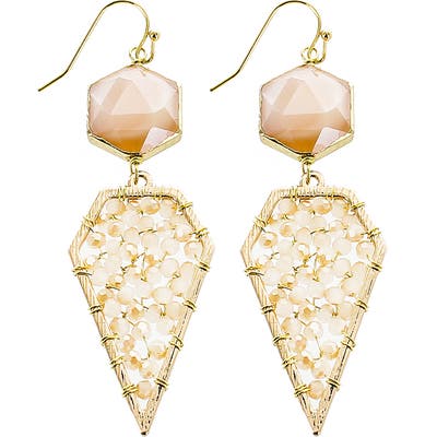 Panacea Beaded Triangle Drop Earrings