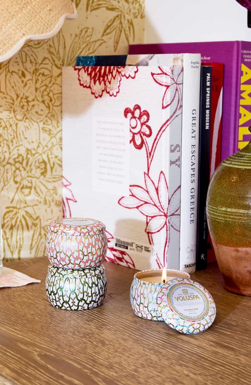 Voluspa Maison Set Of 3 Mini Tin Candles In White Multi