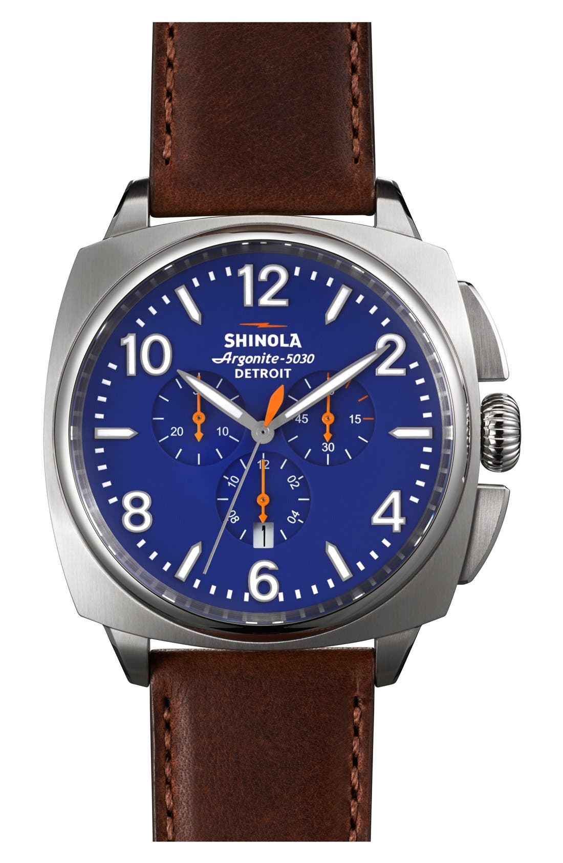 Shinola 'The Brakeman' Leather Strap Watch, 46mm Nordstrom
