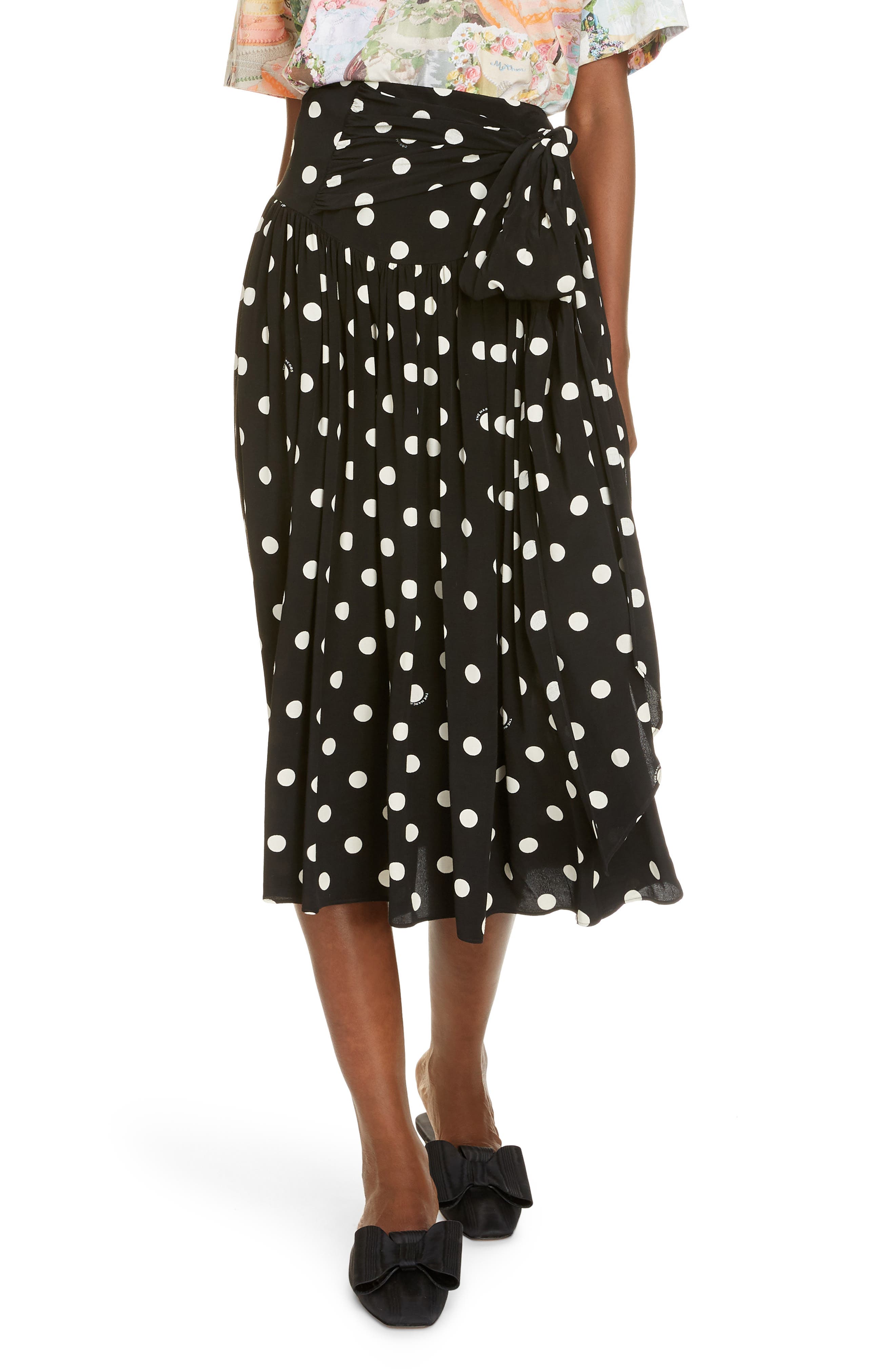 80s polka dot skirt