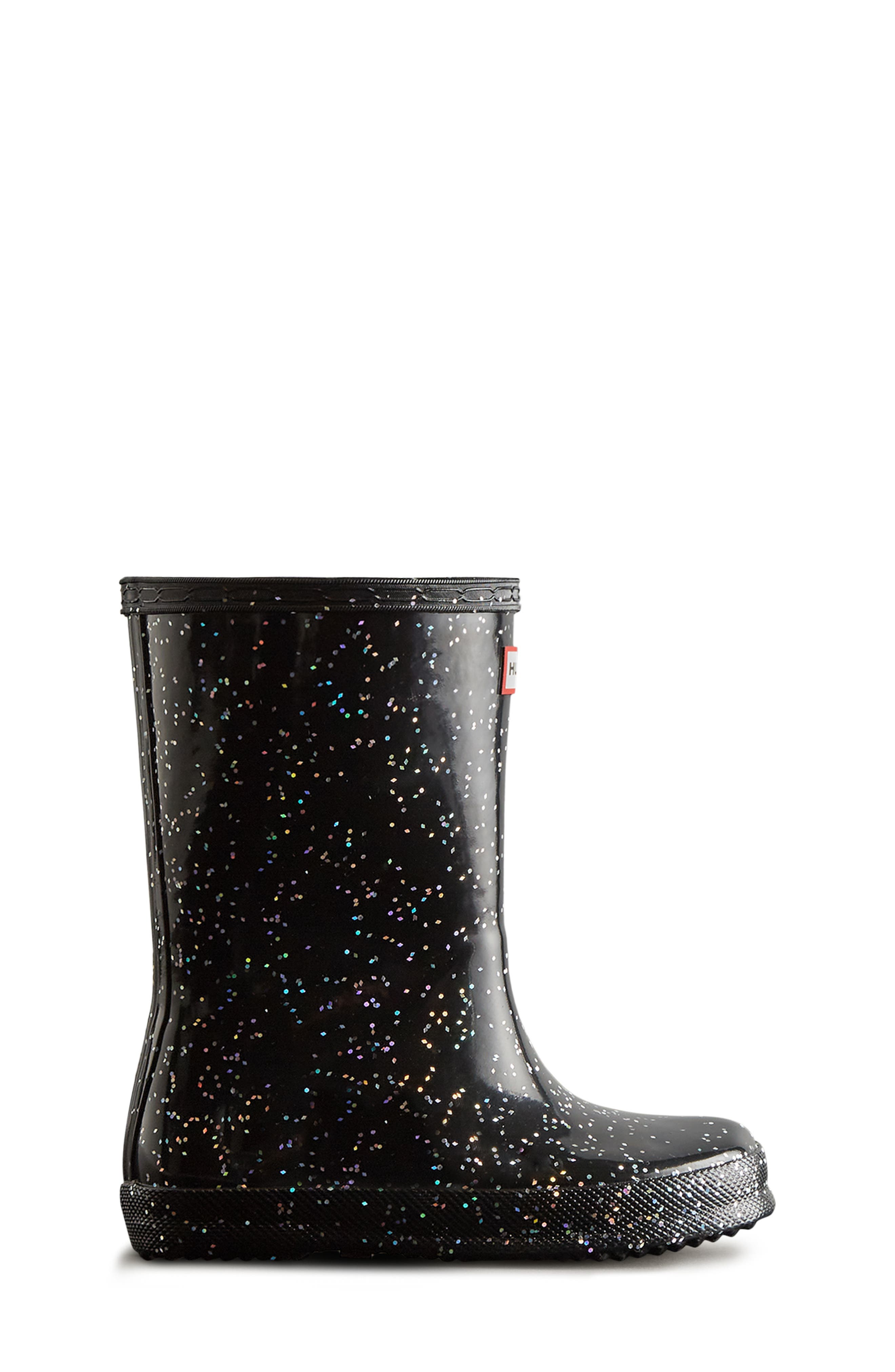 Hunter Kids glitter rubber rain boots - Black