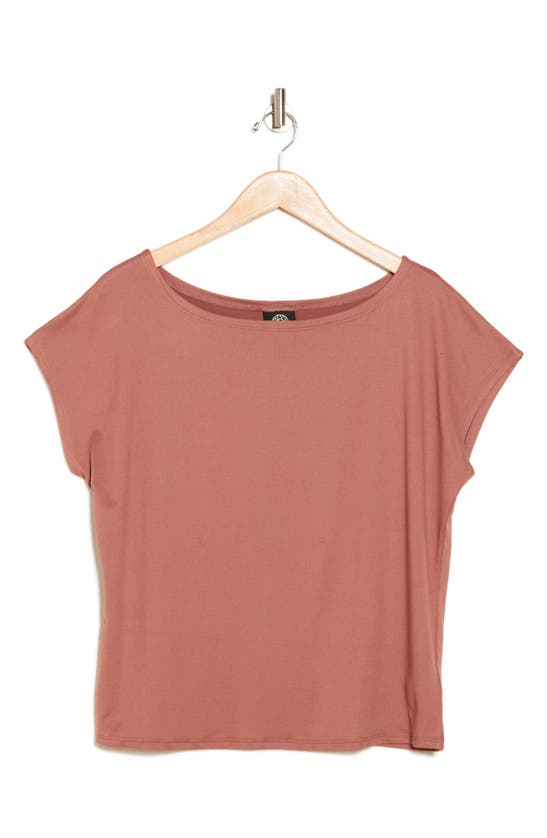 Bobeau One-shoulder Dolman Sleeve T-shirt In Burlwood