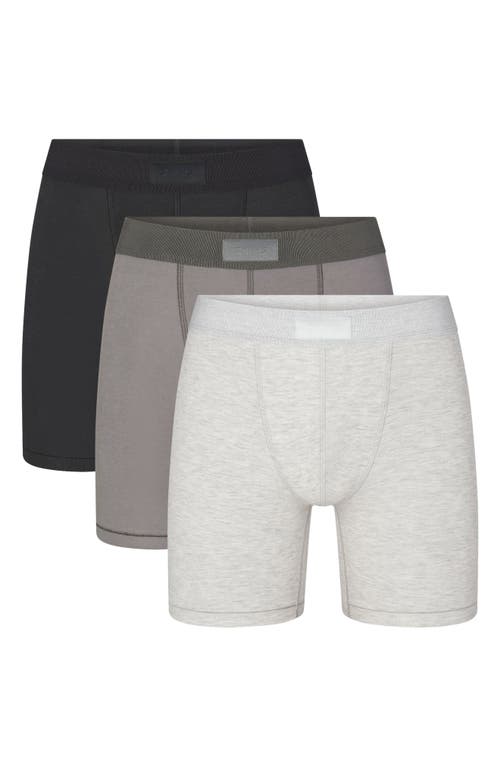 Skims 3-pack 5-inch Stretch Modal Boxer Briefs In Heather Multi