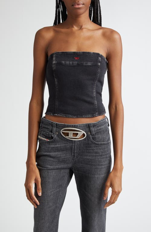 DIESEL De-Ville Denim Tube Top Black/Denim at Nordstrom,