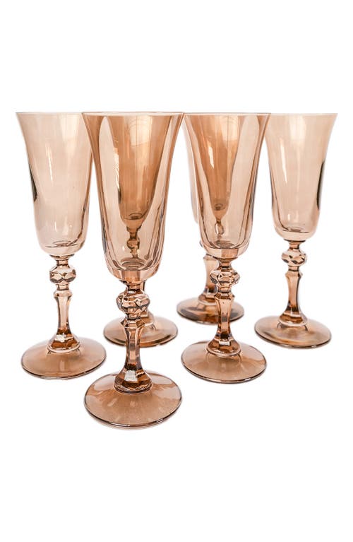 Estelle Colored Glass Set of Regal Flutes in Amber Smoke at Nordstrom
