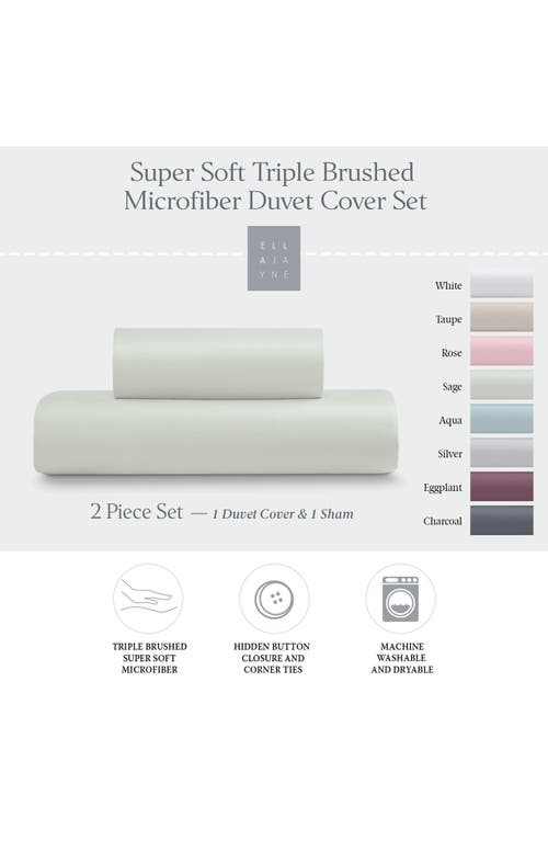 Ella Jayne Home Triple Brushed Duvet Cover & Sham Set In Sage
