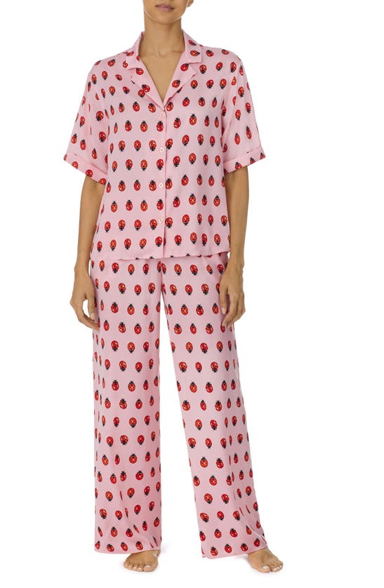 Shady Lady Print Pajamas In Pink Print
