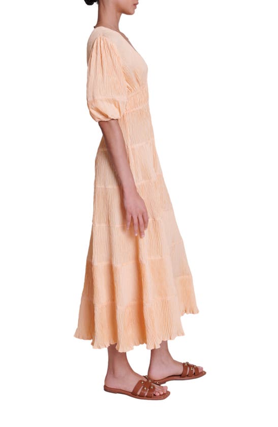 Shop Maje Robby Lou Textured Tiered Maxi Dress In Pale Orange