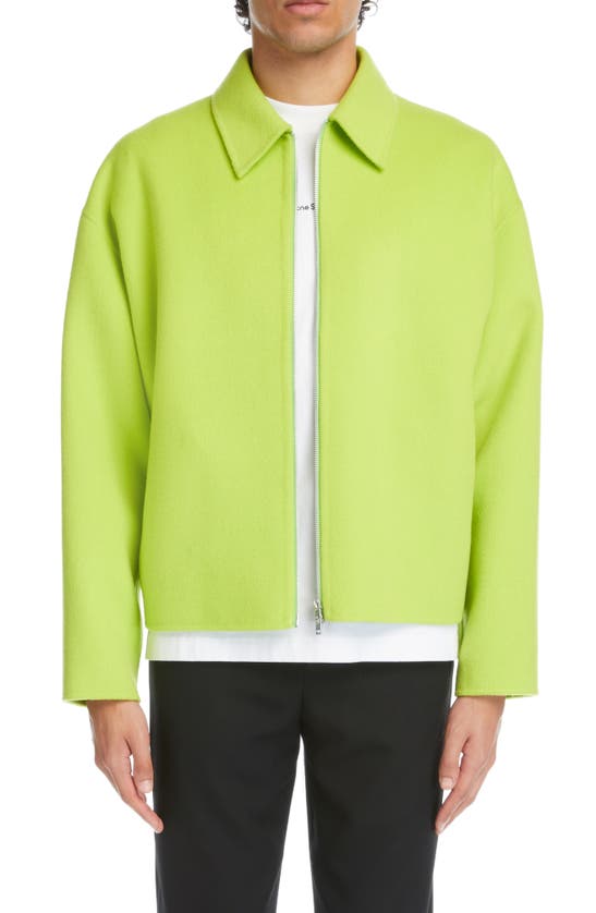 Acne Studios Double Face Wool Jacket In Lime Green | ModeSens