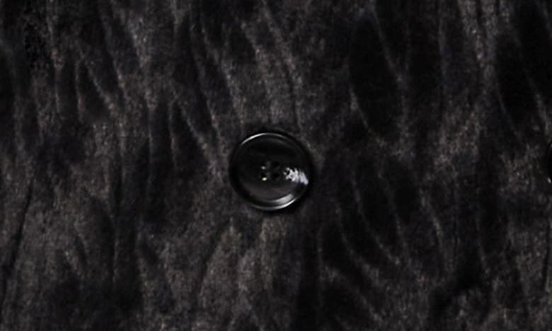 Bernardo Abstract Double Breasted Faux Fur Coat In Black