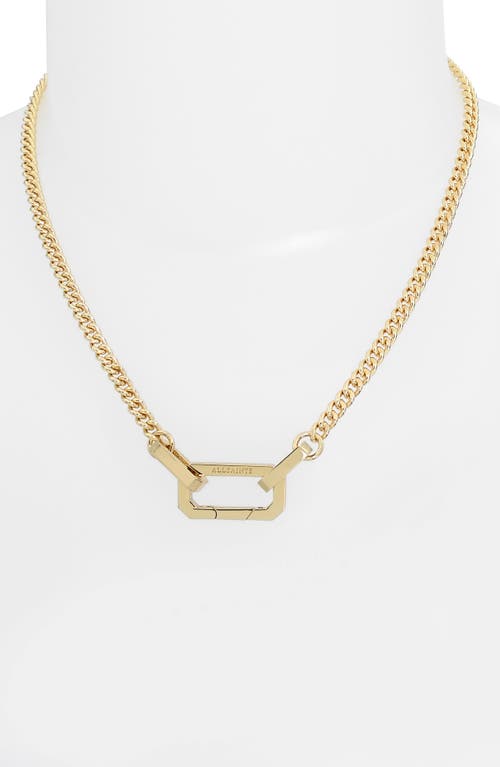 Shop Allsaints Hexagonal Pendant Collar Necklace In Gold