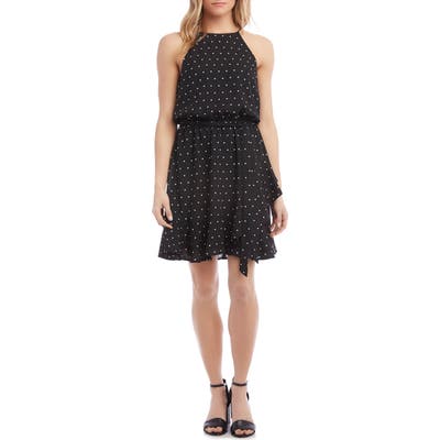 Karen Kane Sleeveless Ruffle Wrap Dress, Black