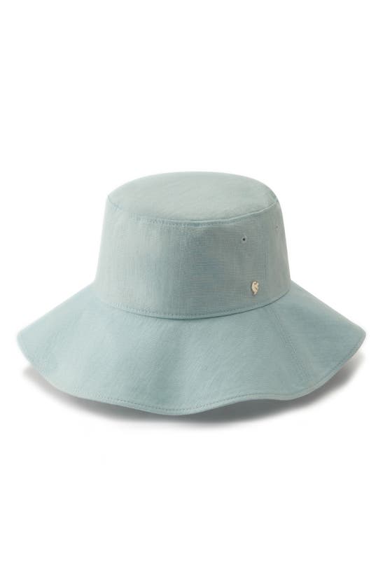 Shop Helen Kaminski Daintree Organic Linen Sun Hat In Chalk/ Chalk Blue