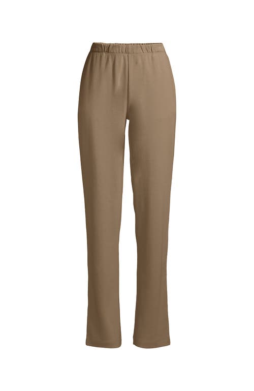 Shop Lands' End Plus Size Sport Knit High Rise Pants In Rich Camel