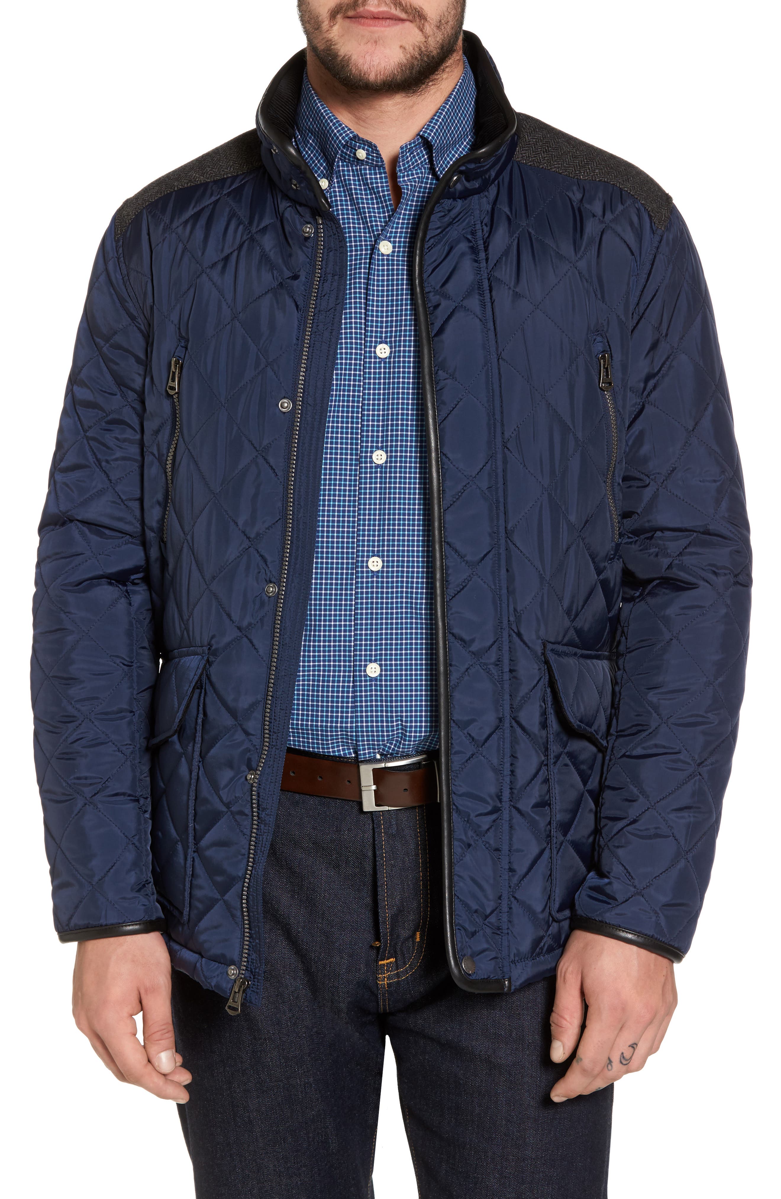 Cole haan herringbone yoke quilted jacket Clearance