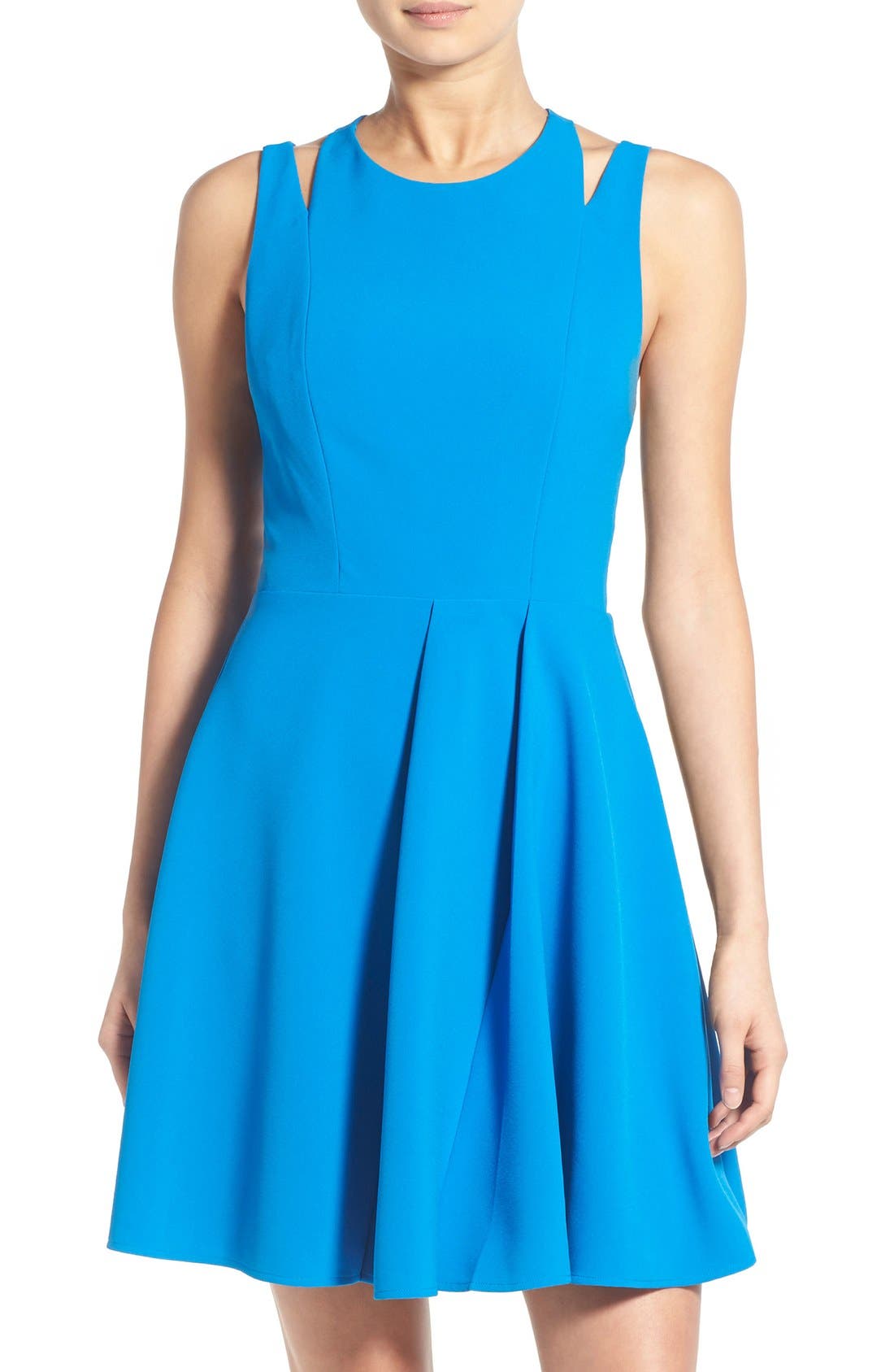 Chelsea28 Cross Back Crepe Fit & Flare Dress Nordstrom
