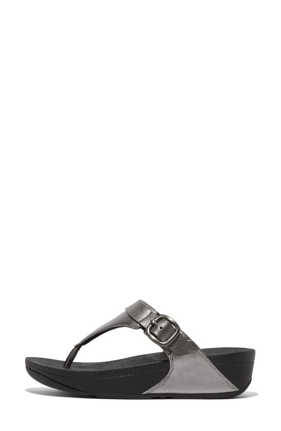 Shop Fitflop Lulu Flip Flop In Classic Pewter Mix