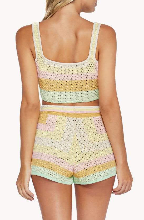 Shop Pq Swim Open Stitch Cover-up Crop Top In Sorrento