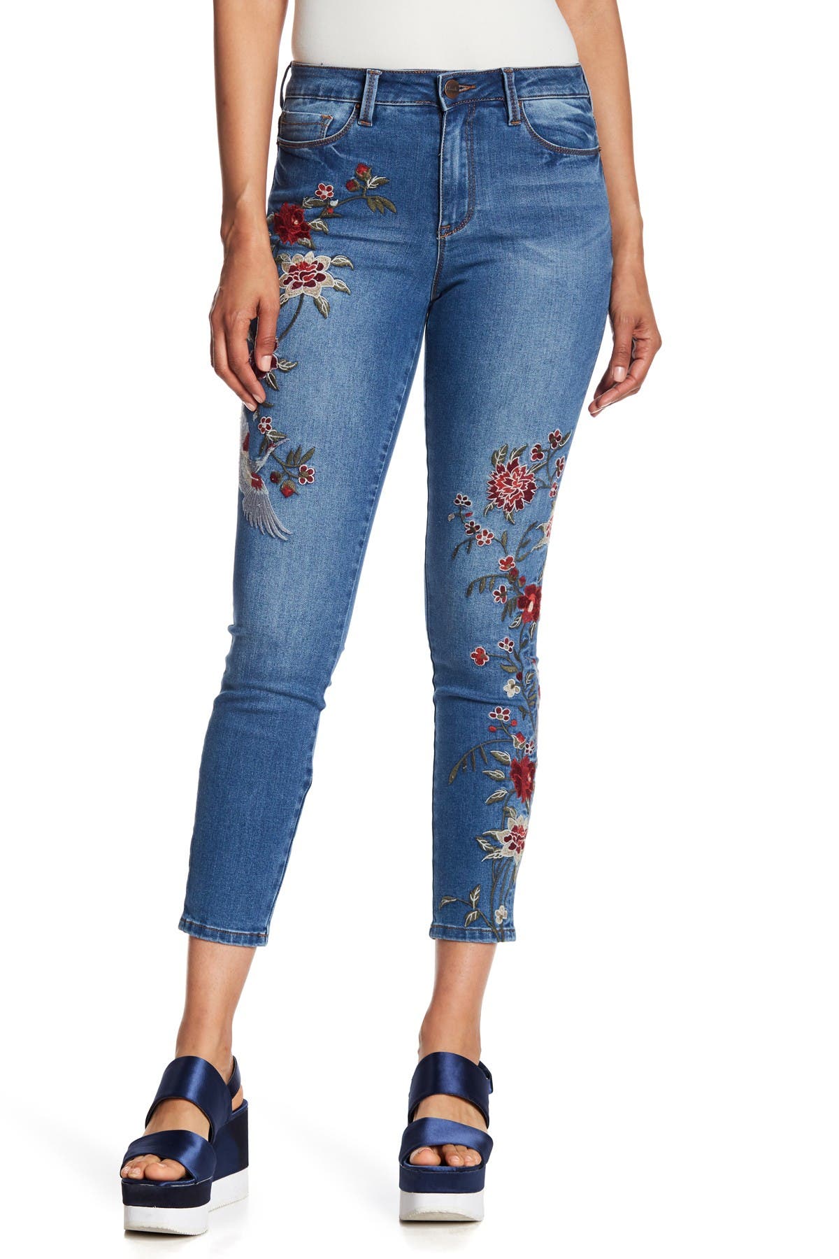 nanette lepore embroidered jeans