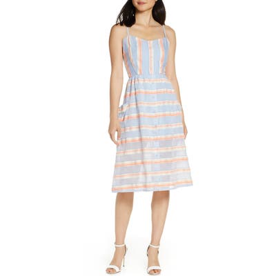 Bb Dakota Late In The Day Yarn Dyed Sundress, Blue