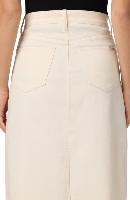 Shop Joe's High Waist Slit Front Denim Skirt In Cream
