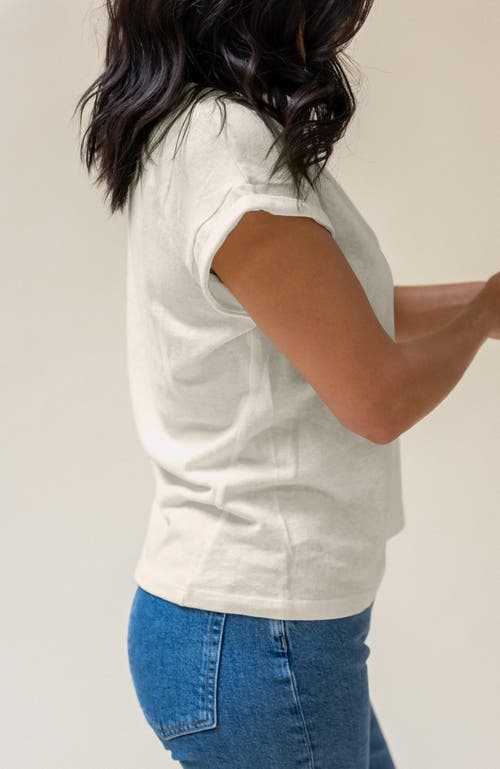 Poplinen Plus Jane Cuffed Hemp Tee In Natural