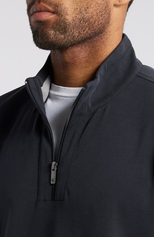 Johnston & Murphy Vintage Wash Quarter Zip Top In Black