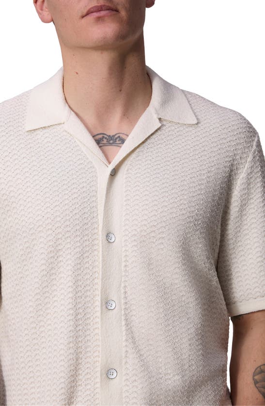 Shop Rag & Bone Avery Jacquard Knit Camp Shirt In Ivory