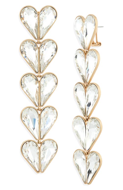 Shop Area Crystal Heart Drop Earrings In Gold