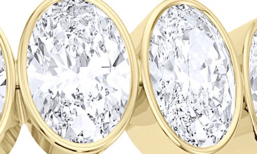 Hautecarat Oval Cut Lab Created Diamond Eternity Ring In Yellow Gold