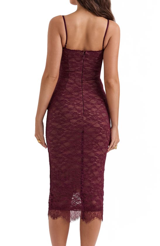 House Of Cb Melina Underwire Lace Midi Cocktail Dress In Mulberry