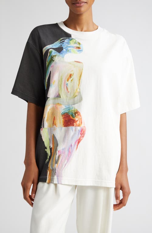 ALEMAIS Jedda Print Organic Cotton T-Shirt in Black/White Multi at Nordstrom, Size X-Large