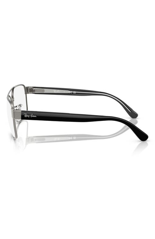Ray Ban Ray-ban 58mm Square Optical Glasses In Gunmetal