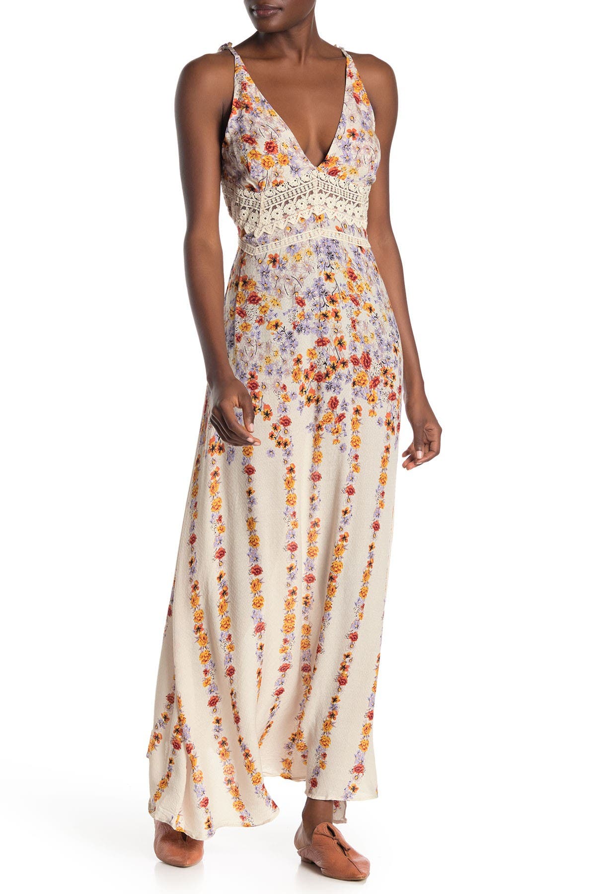 claire printed maxi slip