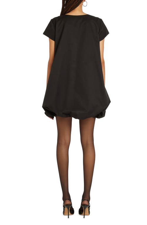 Shop Amanda Uprichard Chandler Bubble Hem Cotton Blend Minidress In Black