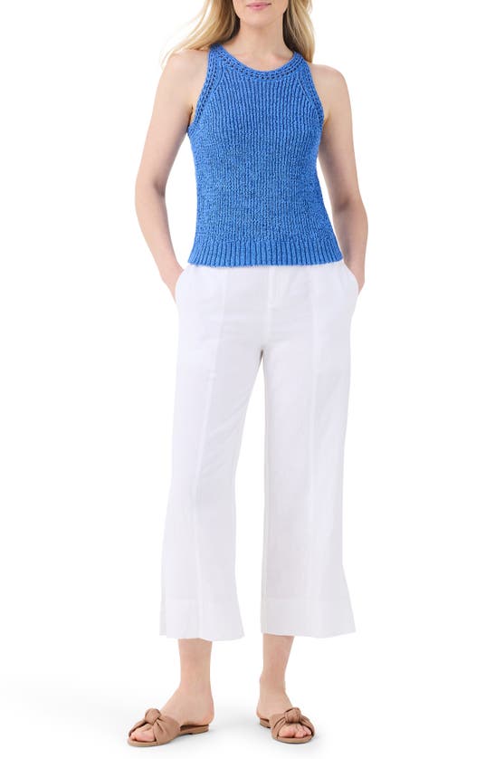 Shop Nic + Zoe Nic+zoe Openwork Sweater Tank In True Blue