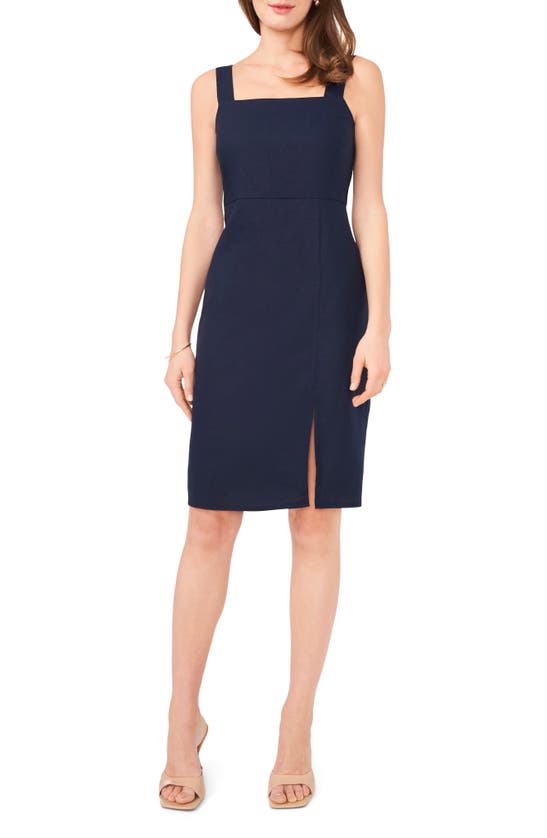 Shop Halogen Square Neck Sheath Dress In Classic Navy Blue