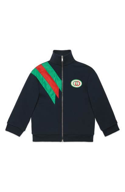GUCCI LOGO PATCH ZIP JACKET,564414XJA7L