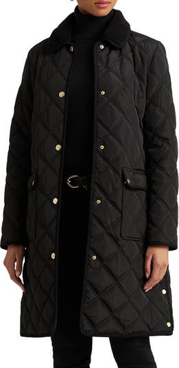 Faux Fur Detail Quilted Coat - Ready-to-Wear