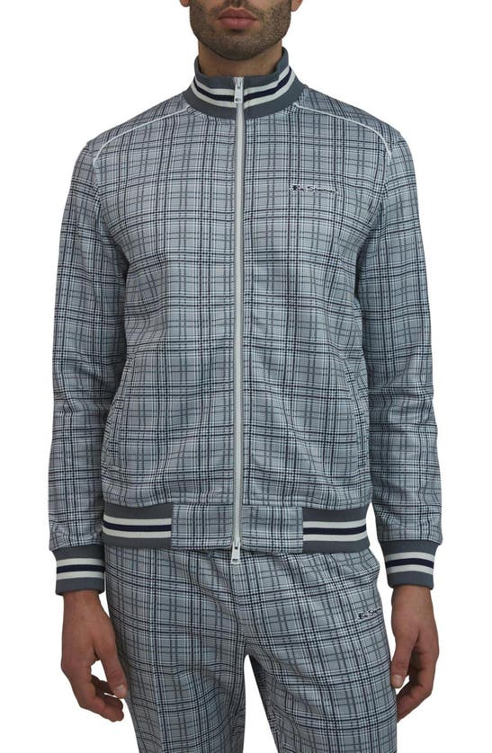 Shop Ben Sherman Glen Plaid Track Jacket In Grey