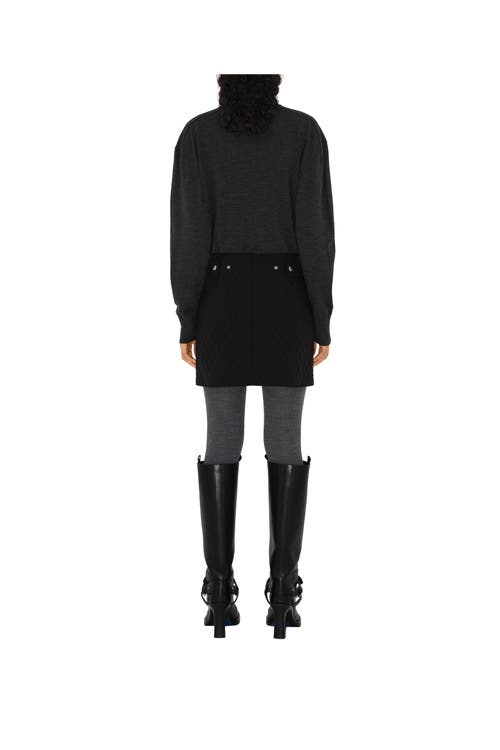Burberry Wool Turtleneck Sweater In Mid Grey