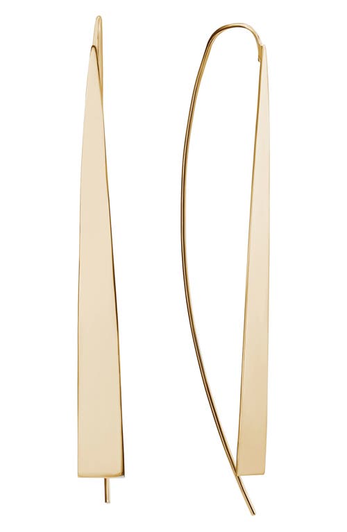 Large Narrow Flat Threader Earrings in Yellow Gold