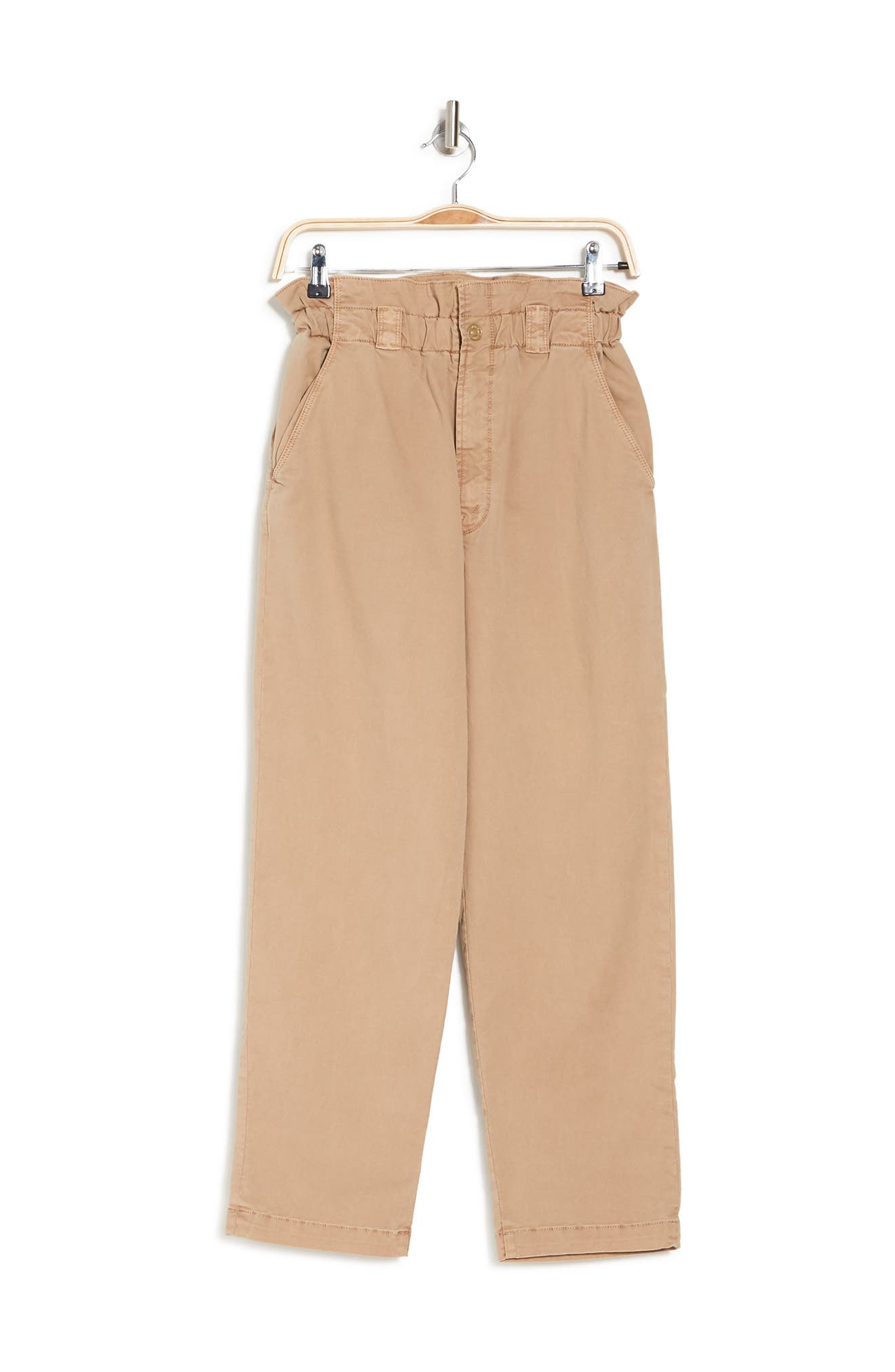 Mother The Yoyo Ruffle Greaser Ankle Crop Paperbag Pants In Mek Medium